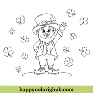 St patricks day leprechaun coloring page