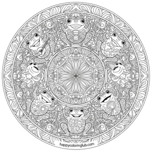 Toads party coloring page for teens