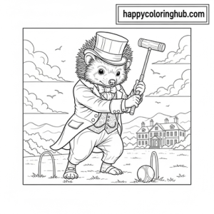 Victorian hedgehogs coloring page for seniors