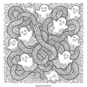 Retro 90s candy coloring page for adults