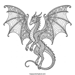 Complex gothic dragonflies coloring page