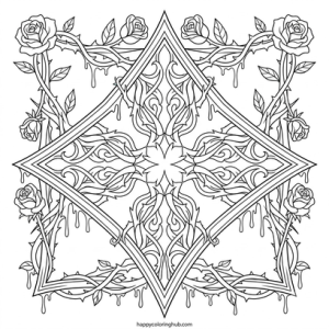 Sassy pastel goth glasses coloring page