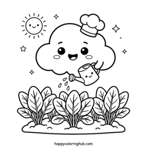 Bold and easy salad coloring page