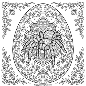 Spiders easter coloring page for seniors