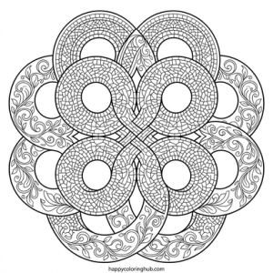 Psychedelic donuts coloring page for women