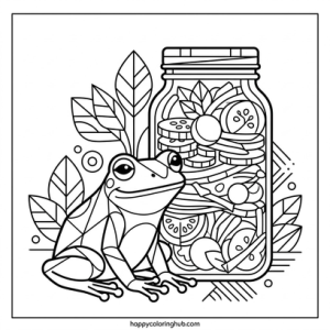 Bold and easy salad coloring page
