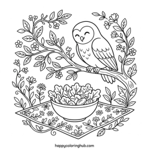 Bold and easy salad coloring page