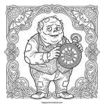 Chibi zombies coloring page for stress relief