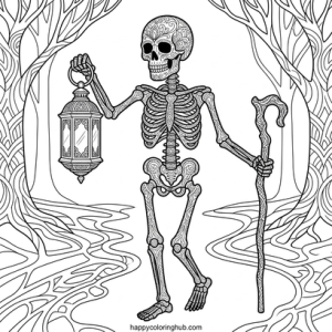 Victorian skulls coloring page for men