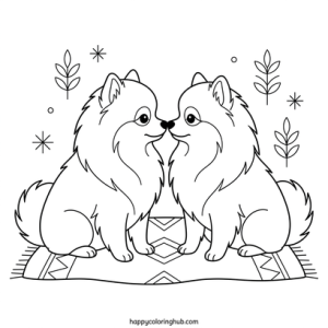 Large print pomeranian coloring page