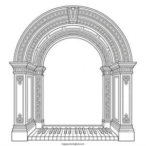 Piano keys coloring page