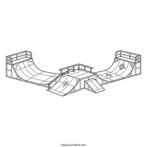 Skateboarding tricks coloring page