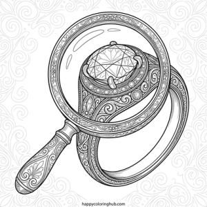 Jewelry reading coloring page