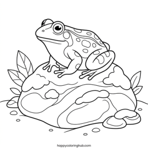 Frogs winter coloring page
