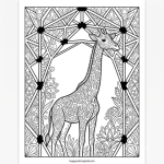 Complex stained glass zoos coloring page