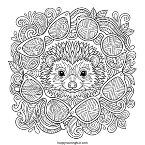 Retro 90s hedgehogs coloring page