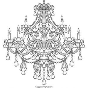 Beautiful surreal candy coloring page