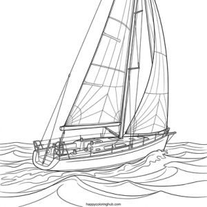 My first coloring page of boats