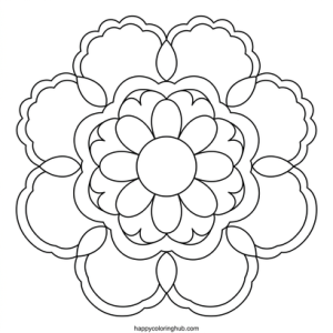 Mandala donuts coloring page for seniors