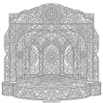 Beautiful trippy circus coloring page