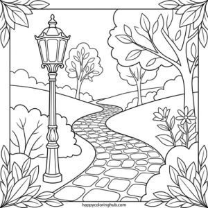 Surreal amusement parks coloring page for women