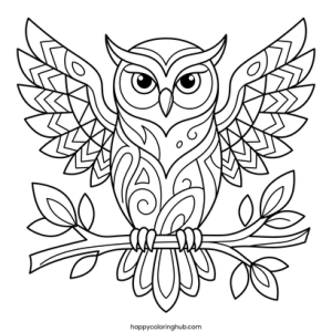 Graffiti owls coloring pages