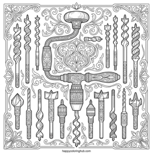 My first coloring page of tools