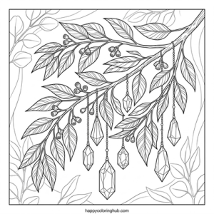 Herbs meditating coloring page