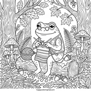 Toads thanksgiving coloring page for relaxation