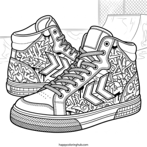 Reverse sneakers coloring page for women