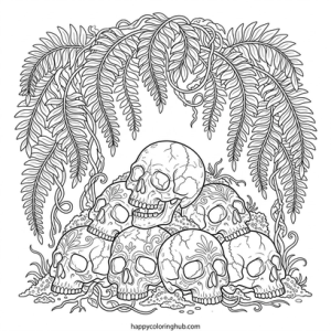 Pastel goth forests coloring page for adults