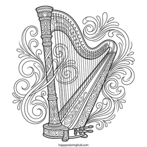 Graffiti musical instruments coloring pages