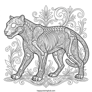 Mutant animal coloring page