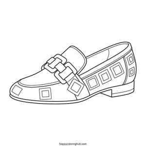 Sassy geometric shoes coloring page