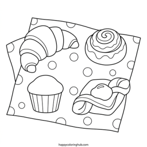 Bakeries hiking coloring page for stress relief