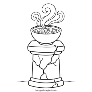 Easy dark fantasy ramen coloring page