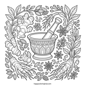 Witches celebration coloring page for anxiety relief