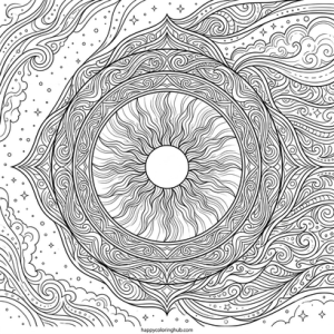 Solar system coloring page