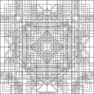 Stress relief patterns coloring page