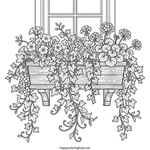 Vintage cafes coloring page for anxiety relief
