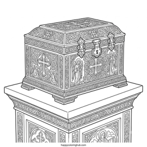 Treasure chest coloring page