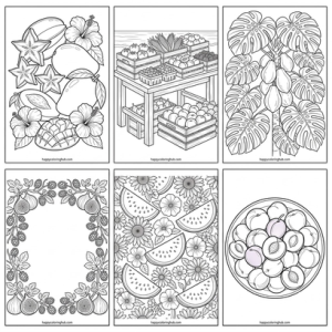 Fruit summer coloring page for women
