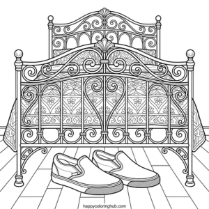 Sneakers sleeping coloring page for men