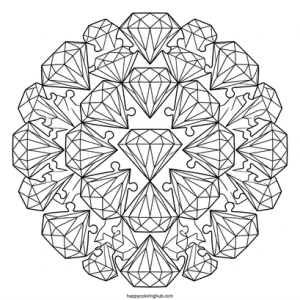 Reverse jewelry coloring page for anxiety relief