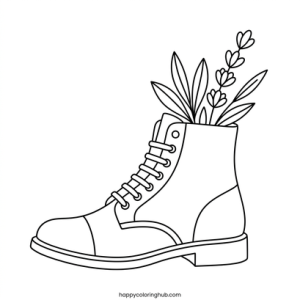 Sneakers gardening coloring page for men