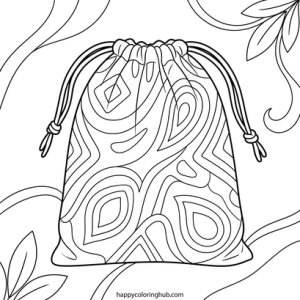Detailed grayscale bags coloring page