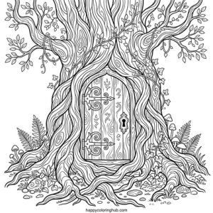 Witches halloween coloring page for stress relief