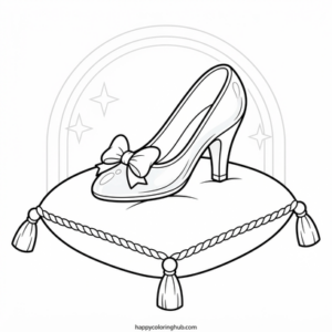 Glass slipper coloring page