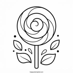 Bold and easy lollipop coloring page