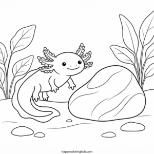 Axolotls swimming coloring page for women